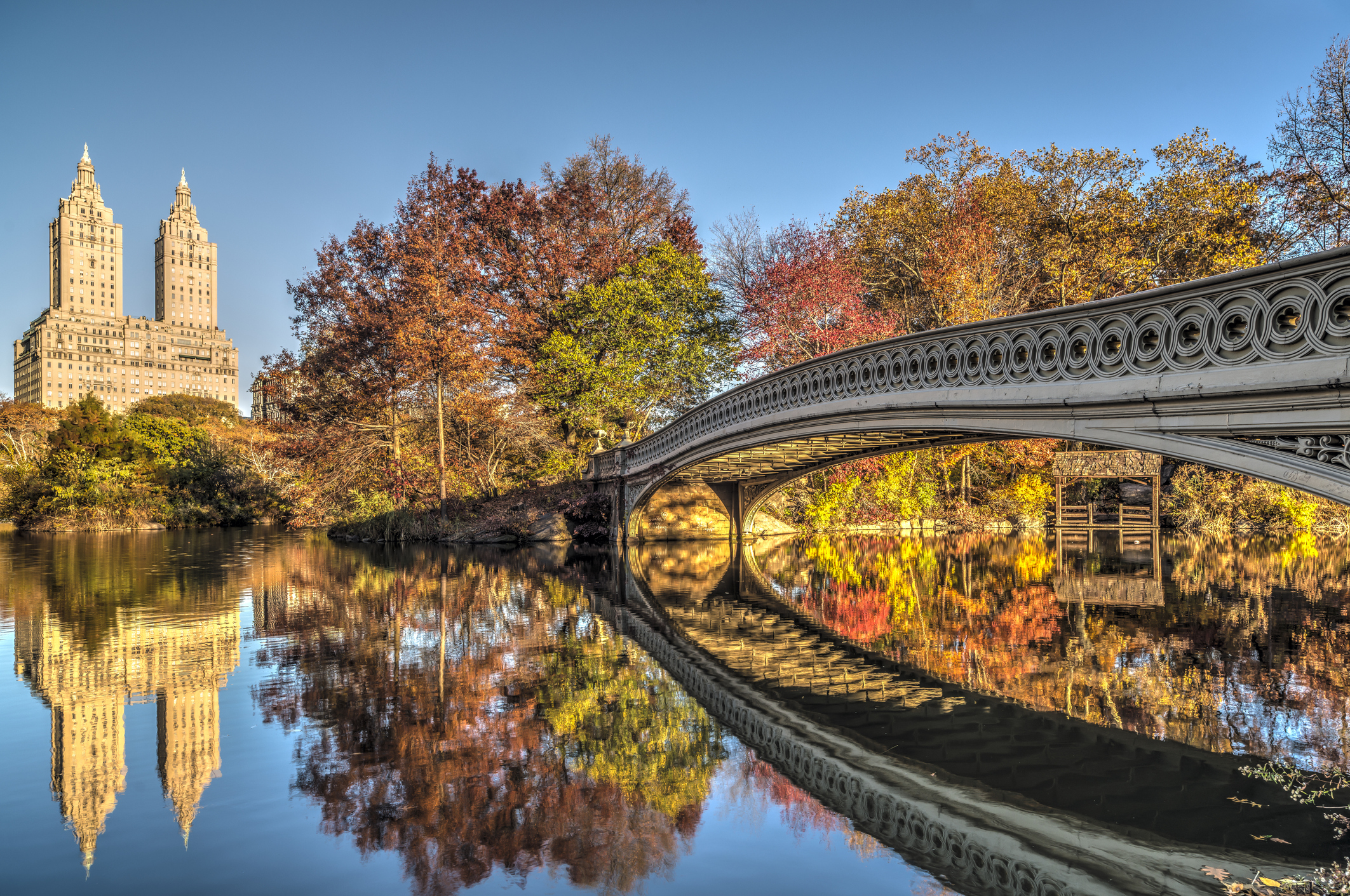 The Bow Bridge in Central Park New York City